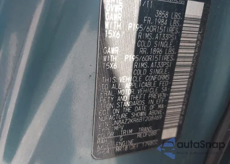 2011 Nissan Cube 1.8S из США, поврежденный, VIN JN8AZ2KR6BT208469